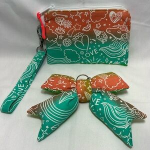 Handmade Colorful Ombre Clutch and Wristlet Set